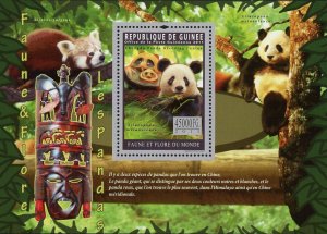 Pandas Stamp Giant Panda Red Panda Ailurus Fulgens Ailuropoda Melanoleuca S/S