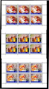 VATICAN #871a, 872a, 877a  1991     MINT  VF NH  O.G  B/P OF 6