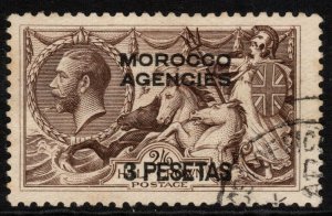 MOROCCO AGENCIES SG142 1926 3p on 2/6 CHOCOLATE-BROWN FINE USED