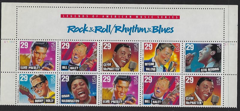 Catalog # 2724 30 Plate Block of 10 Rock & Roll Rhythm & Blues music