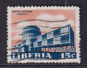 Liberia  #406 used  1962  Capitol building 15c