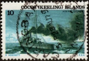 Cocos Islands 23 - Used - 10c Ship Sydney (1976) (cv $0.55) +