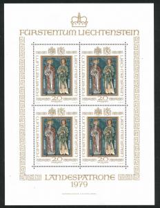 LIECHTENSTEIN Patron Saint sheet 674 MNH** 1979 CV$60