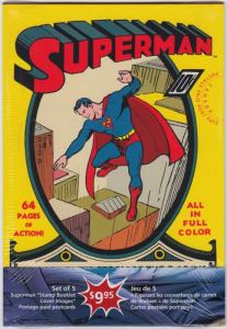 SUPERMAN = SEALED set 5 postage-paid POSTCARDS =Booklet Cover Images Canada 2013