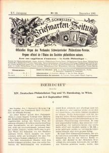 Scweizer Briefmarken Zeitung 1902 #12