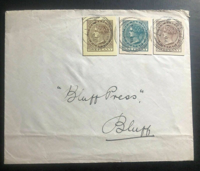 1917 Bluff New Zealand Rare Postcard Stationery Stamp On Cover One Penny
