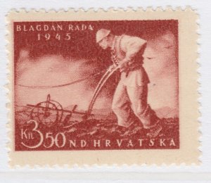 1945 Croatia Labour Day 3.50kMH* Stamp A19P10F601-