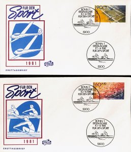 pz39, Germany FDC 1981 glinding air sports rowing