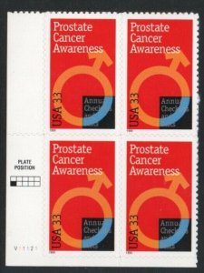 ALLYS STAMPS US Plate Block Scott #3315 33c Prostate Cancer [4] MNH F/VF [STK]