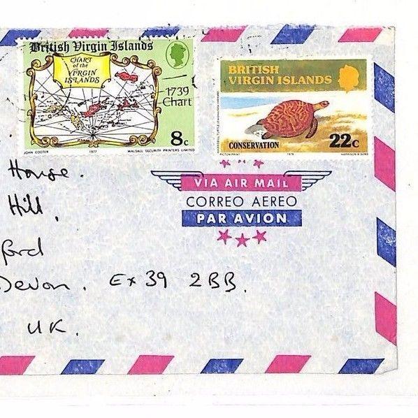 UU468 1979 British Virgin Islands Devon GB Cover {samwells-covers}