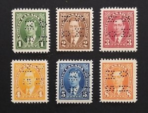 Canada O231-6 Perfin Set VF MNH