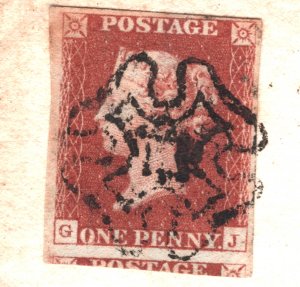 GB IRELAND MALTESE CROSS SG.7 Cover CLONMEL MX 1841 FETHARD UDC 1d Plate 9 X266