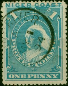 Niger Coast 1894 1d Pale Blue SG46d P.14 x 12.5 Fine Used