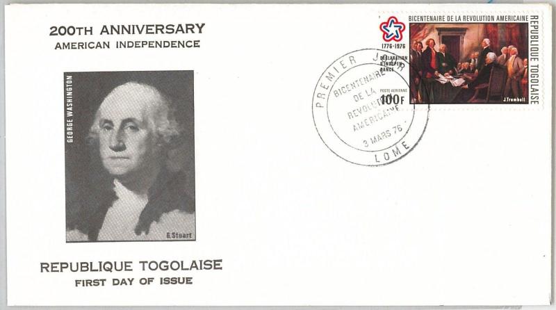 Washington AMERICAN BICENTENIAL -  POSTAL HISTORY -  FDC COVER  1976 : TOGO