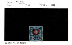 Switzerland, Postage Stamp, #202 Used, 1924 Shield Cross (AB)