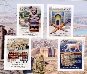 CENTRAL AFRICA 2012 ANCIENT CIVILIZATIONS MESOPOTAMIA SHEET MINT NH