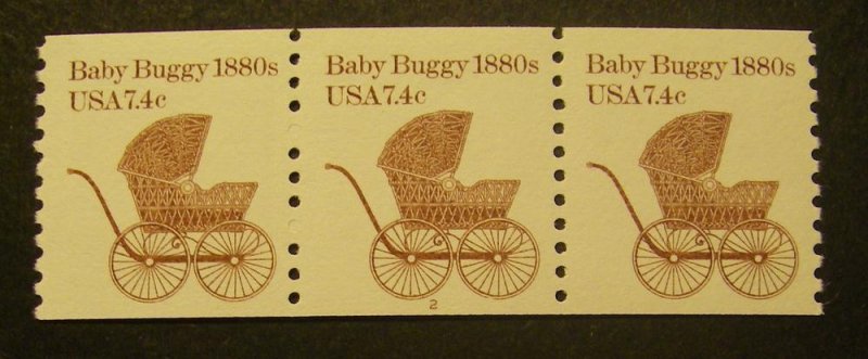 Scott 1902, 7.4 cent Baby Buggy, PNC3 #2, MNH Transportation Coil Beauty