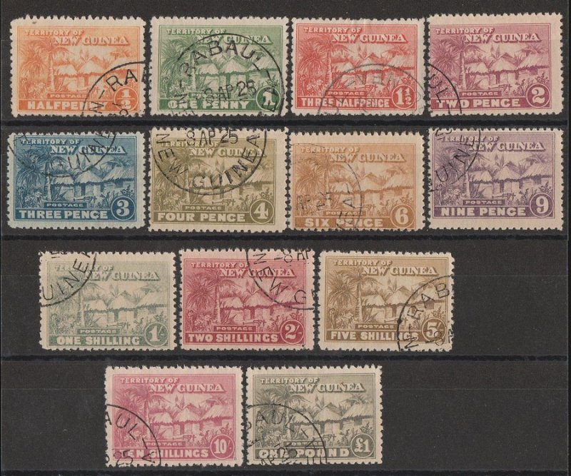 NEW GUINEA : 1925 Huts set. Distributed as specimens via the UPU & very scarce.