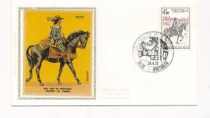 D86831 Stamp Day 1973 FDC Silk Cachet Belgium Houthalen