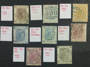 MOMEN: HONG KONG SG # 1863-71 CROWN CC INVERTED + 1 RVRSD USED £1,400 LOT #60181