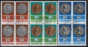 Liechtenstein Scott # 654 - 656, used, first day cancellation, b/4 each