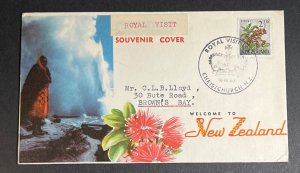 1963 New Zealand Souvenir Cover British Royal Visit Christchurch to Browns Bay