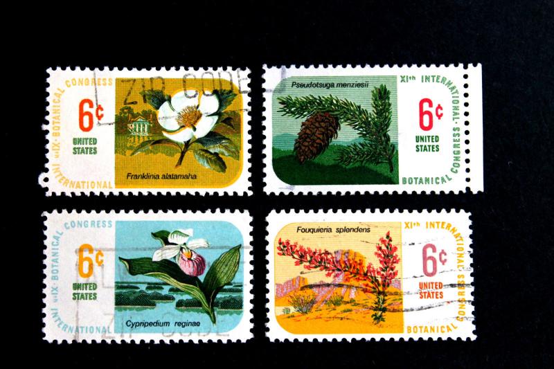 US Stamp Sc# 1376-1379 Used Complete Set 1969 6c Botanical Congress