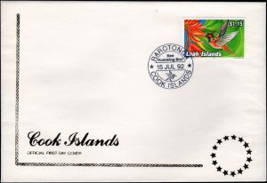 Cook Islands, Worldwide First Day Cover, Birds, Flowers