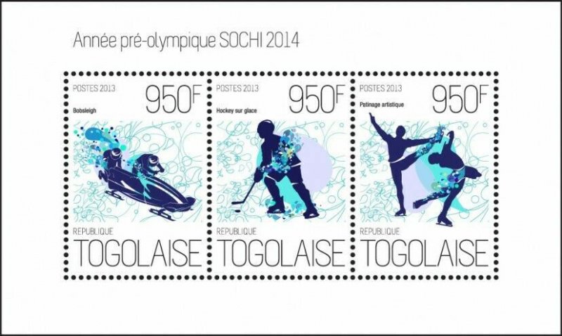 2013 TOGO MNH. SOCHI 2014   |  Y&T Code: 3457-3459  |  Michel Code: 5226-5228