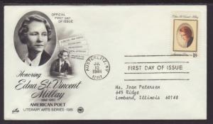 US Edna Millay 1981 PCS Typed FDC BIN