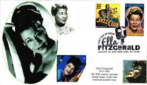 #4120 Ella Fitzgerald Jazz Singer Black History - S&T Cachet SC22a