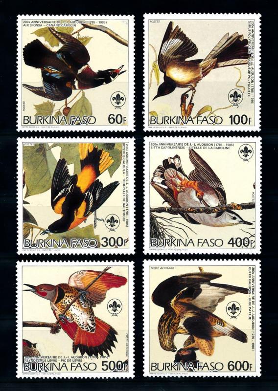 [93795] Burkina Faso 1985 Birds Vögel Oiseaux Audubon Scouting  MNH