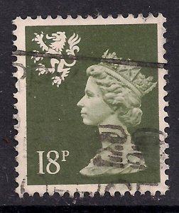 Scotland GB 1987 QE2 18p Olive Grey used stamp SG S 59 ( B322 )