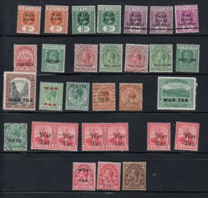 British  Colonies small selection 30 mostly mint War Tax stamps