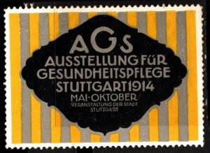 1914 Germany Poster Stamp Stuttgart Public Health Exhibition Unused