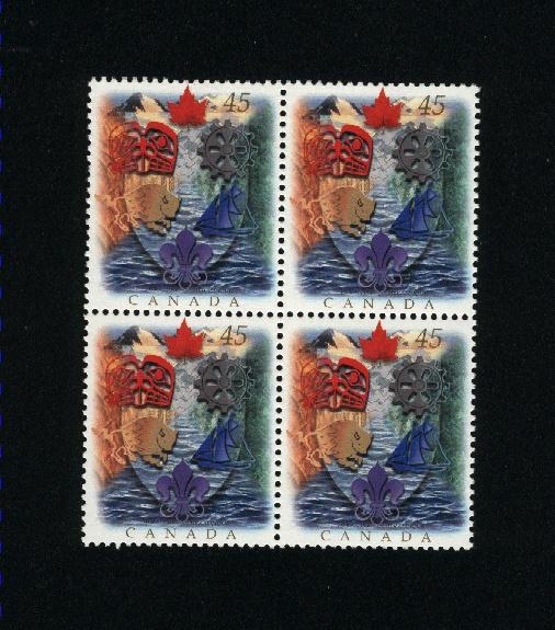 Canada #1614 Mint VF NH block 1996 PD