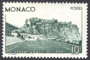 Monaco 1939 10fr Dark Green Louis II Stadium Scott 179 MNH Cat $175