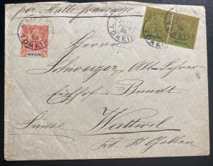 1906 Tonkin Vietnam Indochina Cochina Cover To Wattwil Switzerland