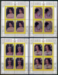 Penrhyn Island 1985 Sc#319/322 QUEEN MOTHER 85th.BIRTHDAY Sheetlets of 4 MNH