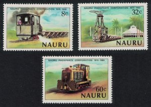 Nauru Railway Locomotives Phosphate Corporation Minerals 3v 1980 MNH SG#224-226