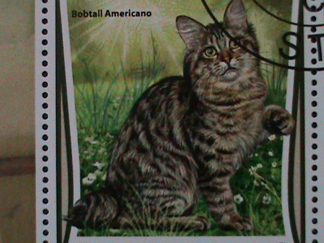 ​ST. THOMAS- 2017-WORLD FAMOUS LOVELY CATS-CTO- SHEET VF LAST ONE FANCY CANCEL