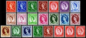 Great Britain Scott 292-308, 294d 296 Inv. Wmk.(1952-54) MNH/U VF, CV $113.20 C