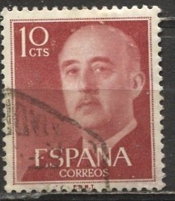 Spain; 1954; Sc. # 815; Used FNMT Inscription Single Stamp