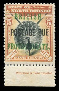 North Borneo #J24 (SG D41) Cat£60, 1903-11 5c orange and black, bottom impri...