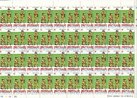 ANTIGUA 1976  MILITARY #424-25-26-27 CPLT SHEETS of  40...MNH...$64.00