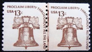 US #1618 MNH Coil Joint Line Pair, Shiny Gum SCV $.75 L2