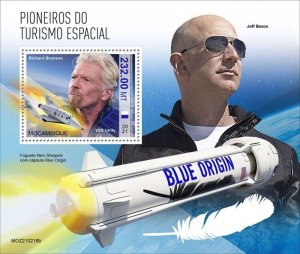 Mozambique - 2021 Space Tourism, Branson - Stamp Souvenir Sheet - MOZ210218b