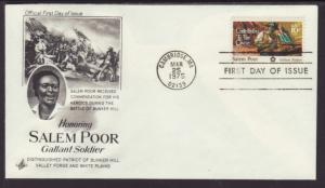 US Salem Poor 1975 Artcraft U/A FDC BIN