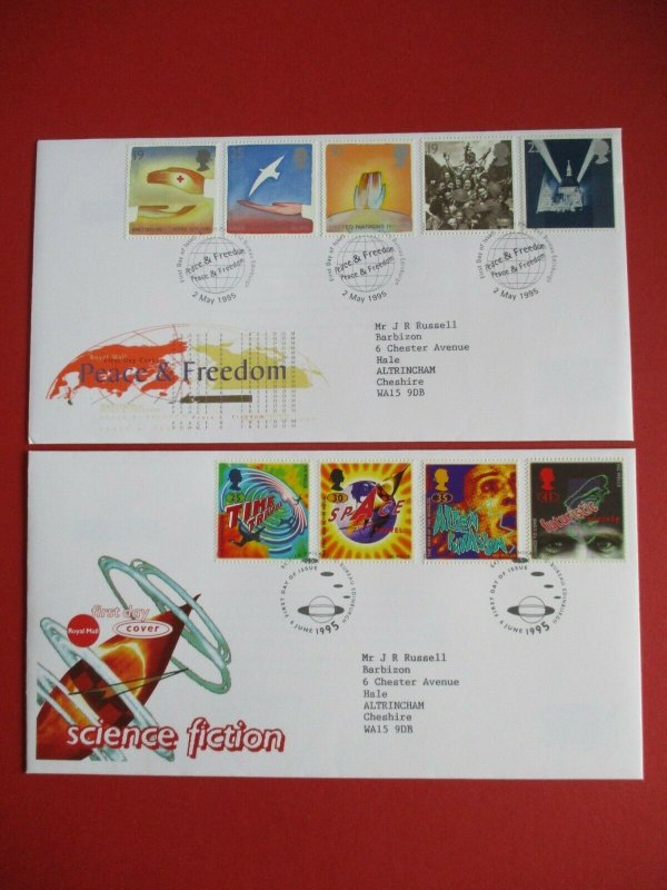 1995 GB First Day Covers Complete Run Philatelic Bureau Edinburgh Used Typed