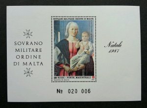 Malta Sovereign Military Order Of Malta Madonna Of Senigallia 1987 (ms) MNH